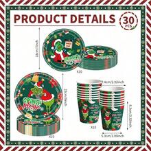 The Grinch Officially Licensed The Cartoon Theme Party Tableware Set, Decoration Set, Newborn Party Birthday Party, Photography Studio Decoration Props, Halloween Tableware, Christmas Tableware, New Year Tableware, Holiday Tableware, Disposable Tableware - View 18
