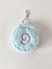 1pc Cute Plush Mini Round Zipper Coin Purse , Portable Keychain Wallet, Small Pouch For Keys, And Coins, Accessory Gift For And Students - Multicolor - View 8