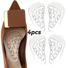 4pcs Arch Support Insoles, Thickened Gel Arch Pads, Self-Adhesive Arch Pads, Unisex, Transparent Footbed Insoles - Clear - View 1