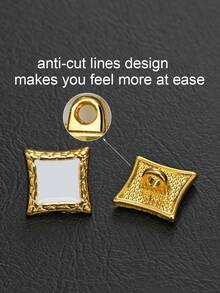 10pcs Black White Enamel Square Sew-On Buttons, Luxury Alloy Hand Sew Buttons For Jacket, Formal Suit DIY Accessories - Multicolor - View 4