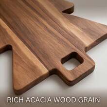1PC Christmas Tree Shape Chopping Board, Natural Acacia Wood Cutting Board, Kitchen Accessories, Charcuterie Board For Halloween Christmas Party, Restaurant & Home Table Serving Tray - Mocha Brown - View 9