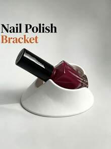 1/2pcs Universal Angled Nail Polish Holder, Nail Polish Fixing Clip, Nail Art Tool, Nail Polish Bottle Fixing Clip, Nail Polish Auxiliary Holder With Non-Slip Base - White - View 1