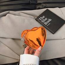 Laser Shiny Heart Mini Crossbody Bag, Sweet Chain Small Purse For Girls, Fashionable Shoulder Bag Accessory - A - View 10