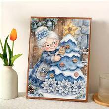 1PC DIY 5D Diamond Painting Kit Christmas Grandma Pattern - Round Full Drill Diamond Art Mosaic Craft, Home Wall Decor, Unframed - No Frame - View 3