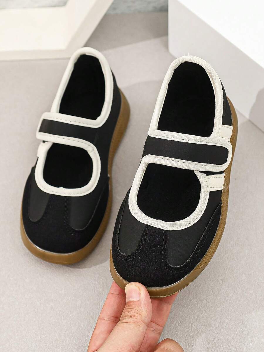 1 Pair Kids Vintage Mary Jane Sneakers, Hook And Loop Easy Wear Flat ...