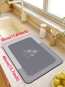 1 Pc Dandelion Pattern Kitchen Mat, 3.5 Mm Soft Rubber That Absorbs Water And Is Easy To Clean. Suitable For Corridors, Bathrooms, Living Rooms, Outdoor Door Mats, And Toilets. Useable Throughout The Year And For Various Holidays. - Multicolor - View 13
