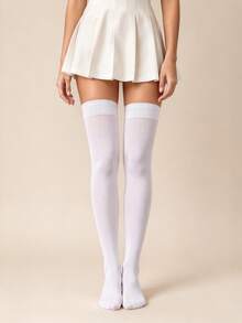 1/2 Pairs Women's Velvet Over The Knee Socks, Soft Comfortable Thigh High Stockings For Spring Autumn, Daily Wear & Christmas Gift - Multicolor - View 9