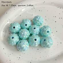 16mm UV Plated Through-Hole Solid Color Pineapple Bead Color DIY Jewelry Mobile Phone Chain Keychain Bead Material Accessories - Multicolor - View 29