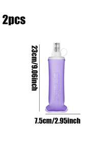 WRELS 1pc/2pcs 150/250/500ML Lightweight Collapsible Squeeze Water Bottle, Suitable For Marathon Sports, Made With Heat-Press Technology, Odorless Cold Water Bottle - Multicolor - View 32