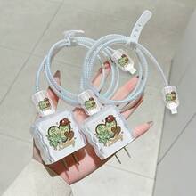 Lucky Heart Style Apple Charger And Cable Protector Set, Durable Apple 18-20W Charging Cable Protective Shell, Anti-Breakage Cable Organizer - Multicolor - View 1
