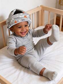 1 pieza Gorro de protección anticaída para bebé, casco de para caminar para niños pequeños, protector de cabeza antichoque para bebés de 8-36 meses, tamaño ajustable, malla transpirable, casco almohada de protección para caminar para bebé - Gris - Ver 9
