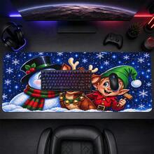 1pc Christmas Snowman Reindeer Elf Gaming Desk Mat, Multi-Purpose Makeup Nail Art Table Pad, Large Non Slip Desktop Protector S/M/L/XL - View 3