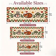 1pc Crochet Style Fox Mushroom Floral Desk Mat, Multi-Purpose Makeup Nail Art Table Pad, Large Non Slip Desktop Protector S/M/L/XL - View 5
