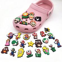 Hasbro Cartoon Super Mario Clogs Set With Floral Decorative Charms, Personalized DIY Garden Shoe Buckle Accessories - Multicolor - View 4