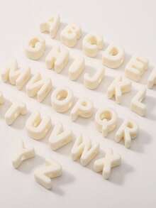 26/10pcs Ivory Acrylic Letter Beads, A~Z 26 Letters Complete, Suitable For DIY Handmade Keychains And Phone Charms, Can Be Used For Various Occasions, Essential Material For DIY Creative Crafts. - White English Letters - View 4