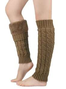 Thickened Knitted Floral Pattern Leg Warmers, Warm And Comfortable, Suitable For Matching With Boots, Women's Winter Warm Leg Warmers - Multicolor - View 7