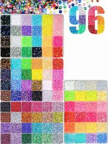 AB Rhinestone Nail Stickers, Y2K Round Resin Crystal Nail Charms, Suitable For Various Items Rhinestone Inlay, Shiny Decoration For Nails, Tumblers, Phone Cases And All DIY Rhinestone Projects - Multicolor - View 1