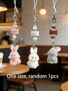 1/2/3pcs Candy Rabbit Keychain Lanyard, Handmade Beaded DIY Style Pendant, Cute Charm, Suitable For Bags And Packaging Decoration. Multi-Color/Set Available, Perfect Choice For Girls Toys And Holiday Party Gifts (Such As Halloween And Christmas). - Multicolor - View 13