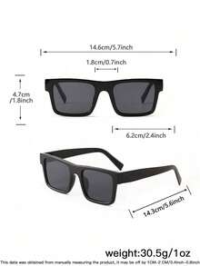 1 PC Men's Simple Square Fashion Glasses Solid Color Frame PC Material Gray Lens Modern Casual Style For Daily Commute Outdoor With Glasses Box - Multicolor - View 9