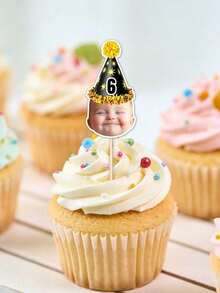Customizable Photo Cake Toppers Featuring Personalized Photos And Designs; Easy To Place On Cakes; Suitable For Birthdays, Family Gatherings, And Holiday Cakes; Ideal For Home Use And A Kitchen Essential; Nordic Style; Makes A Great Wedding Gift. - Multicolor - View 6
