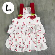 1pc Pet Dog/Cat Layered Cherry Cake Dress, Lightweight Spring/Summer Fluffy Princess Dress, Suitable For Teddy Poodle And Other Small Pet Dresses - Red and White - View 13