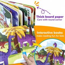beartale Dinosaur Time Adventure Interactive Pull-Slide Board Book, Toddler Interactive Dinosaur Story Book, Fun Dinosaur Adventure Book, Children's Early Education Learning Activity Toy, Birthday Gift, Christmas Gift - Multicolor - View 8
