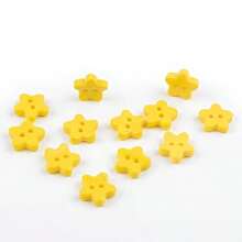 20pcs Yellow Five-Pointed Star Plastic Buttons, Two-Hole Asymmetrical Solid Color Star Buttons For Handmade DIY Coat Decoration - Yellow Star 12mm - View 5