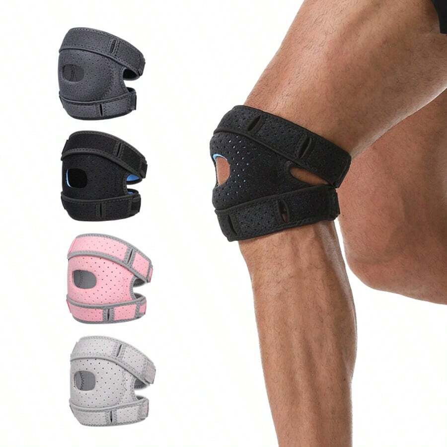 ZKBBO 1pc Adjustable Patella Knee Support Strap, Double Adjustable Pressure Knee Sleeve, Patellar Tendon Support, Unisex, For Sports - Multicolor - View 1