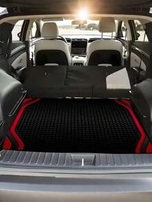 1pc Black And Red Patterned Car Trunk Mat | Outdoor Picnic Mat | Universal Size | Cargo Protection Mat | Specifically For Car, Truck And SUV Trunk Liners | Keep Your Vehicle Clean - A - View 9