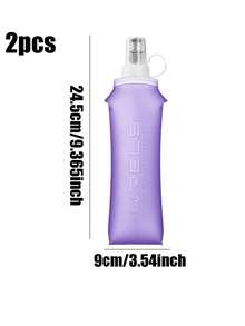WRELS 1pc/2pcs 150/250/500ML Lightweight Collapsible Squeeze Water Bottle, Suitable For Marathon Sports, Made With Heat-Press Technology, Odorless Cold Water Bottle - Multicolor - View 29