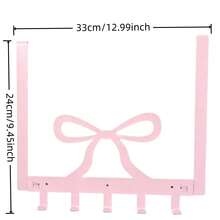 1pc Cute Pink Bow Door Hook, Elegant Bow Towel Hook, Heavy Duty Towel Rack, Cute Room Decor, 5 Hooks, Suitable For Bedroom, Bathroom, Kitchen - Multicolor - View 11