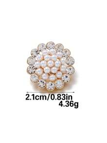 3pcs/Set Flower-Shaped Rhinestone Trim Pearl Metal Buttons, Suitable For Sweaters, Cardigans, Dresses, Blazers, Wool Coats And Fur Decorations - High-Quality Fashion Buttons For Clothing Decoration With Exquisite Craftsmanship Design - Multicolor - View 15