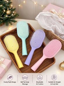 4/1Pc Air Cushion Massage Hair Comb,Multi Color Plastic Hair Comb,Tangle-Free Hair Care, For Daily Use & Trip,Portable Hair Styling Accessory Portable Airbag Massage Comb - Must-Have For Travel Christmas Gift - Multicolor - View 9