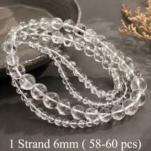 4/6/8/10mm Natural White A Crystal Round Beads - Loose Gemstones For DIY Jewelry Making, Natural Beads For Bracelets And Necklaces - Clear - View 10