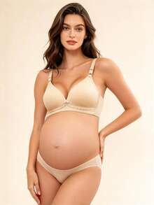 Hart & Haze 3pcs Wireless Seamless Nursing Bras, 80%Nylon 20%Spandex, Anti-Sagging, 2Mauve+1Apricot, For Daily Commute, XS-L Sizes. - Champagne - View 4