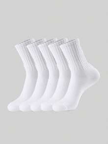 1/5/10 Pairs Unisex Comfortable Sports Socks, Suitable For Daily Casual Wear, Soft And Lightweight, Suitable For Autumn/Winter - Multicolor - View 6