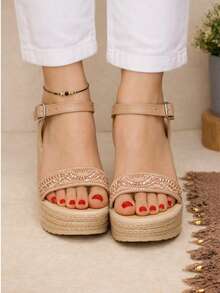 Women Platforms & Wedge Sandals - Coffee Brown - View 2