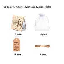 30pcs/10sets Rose Compact Mirror Gift Bulk Pocket Mirror With Thank You Label, Wedding Guest Bridal Shower Party Favor Souvenir (Gold) - one-size - View 10
