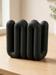 1pc Wavy Pattern Laptop Stand Sculpture Desktop Storage Rack Modern Minimalist Desktop Decor - Multicolor - View 5