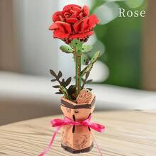 DIY Wooden Rose 3D Puzzle Model, Handmade Floral Craft Kit, Decorative Rose Ornament, Creative Handmade Home Decor Gift - Multicolor - View 4