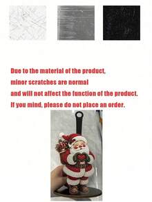 2D Flat Christmas Decor Kitchen Paper Towel Holder (No Power Light) - Desktop Tabletop Roll Holder With Display And Storage Function, Fun Faux Pearl Santa Claus Design, Suitable For Kitchen, Bathroom, Living Room And Dining Room, Decorative Ornament To Create Warm Christmas Atmosphere. 2D, Not 3D - Multicolor - View 10
