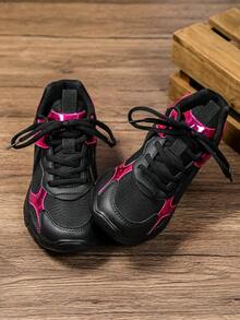 Men's Athletic Shoes, Mesh And Leather Color-Block Design, Perfect For Everyday Wear, Preppy-Style Running Shoes, Stylish Trail Running Shoes - Black Plum Red - View 4