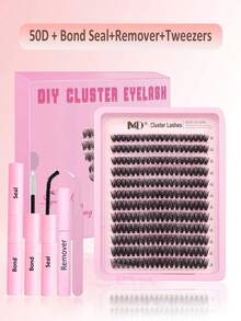 Kit Bulu Mata Gugusan Bulu Mata Tipis Bulu Mata Gugusan Alami Kit Ekstensi Bulu Mata DIY 8-16mm Kit Ekstensi Bulu Mata Gugusan 300pcs Bulu Mata Individual Lengkung D Bulu Mata Gugusan (Dengan Pinset) - Berwarna merah muda - View 10