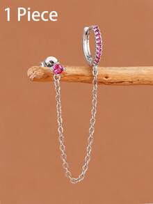 1 Piece 18K Gold Plated Chain Dangle Drop Earrings And Zirconia Pendant Hoop Earring For Women Vacation Party Jewelry Accessories - Chain Earrings 1PC - View 12