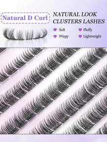 120pcs Self-Adhesive False Eyelash Clusters, No Glue Needed, Fluffy Single Cluster False Eyelashes, Natural Makeup Effect, Quick Application, Suitable For Beginners, Applicable For All Occasions, Eyelashes, False Eyelashes, Glue-Free Eyelashes - D - View 4