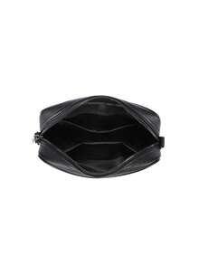 Simple Checkered Men's Bag With Multiple Compartments, Cross Shaped Backpack, Scratch Resistant And Durable, Shoulder Bag, Suitable For Daily Travel - Black - View 2