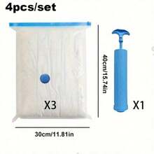 13pcs Vacuum Storage Bags (With Hand Pump) - Thick Plastic Material, Excellent Sealing, Great Compression Effect, Space-Saving, Suitable For Clothes, Bedding, Seasonal Clothing - Perfect For Closet, Travel And Home Storage - Multicolor - View 3