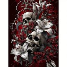 1PC DIY 5D Diamond Painting Kit Skull Pattern - Round Full Drill Art Mosaic Craft, Home Wall Decor, Unframed - No Frame - View 8
