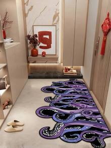 1pc Purple Deep Sea Octopus Tentacle Art Rug, Bathroom Mat, Bathroom Carpet, Small Rug, Home Decor, Area Rug, Outdoor Mat, Bedroom Carpet, Washable Rug - Multicolor - View 1