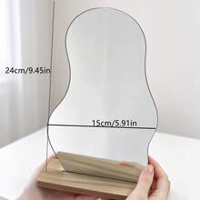 1pc Wavy Mirror Nail Art Display Stand, Base-Style Nail Sample Display Board, Asymmetrical Curved Mirror Nail Art Holder, Suitable For Nail Salon Display Of Artificial Nail Tips - Multicolor - View 9